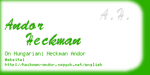 andor heckman business card